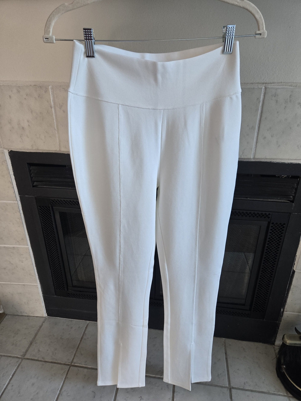 High-Rise White Skinny Ponte Pants